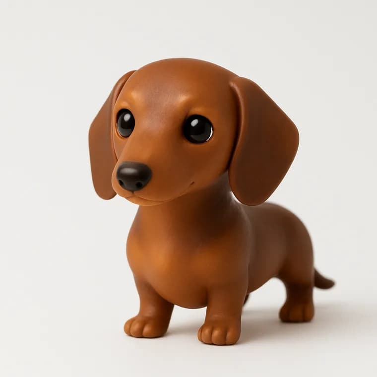 腊肠犬定制手办成品效果图