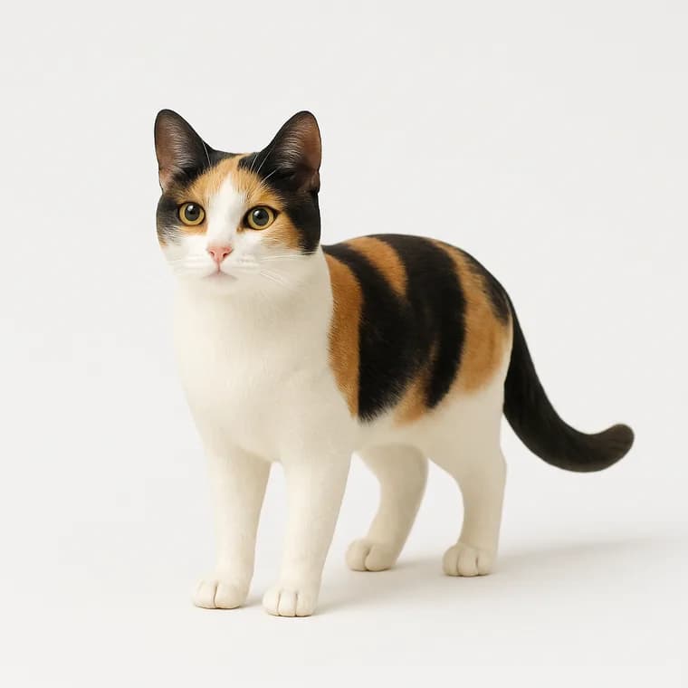 三花猫定制手办成品效果图