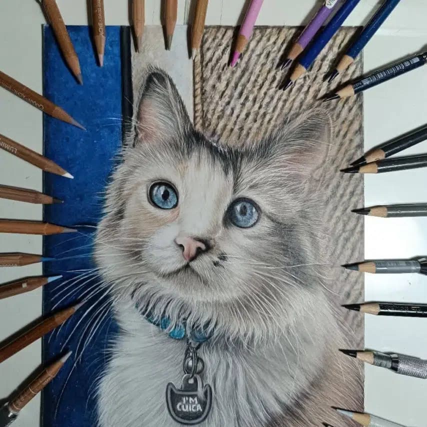 读者投稿的猫咪画作